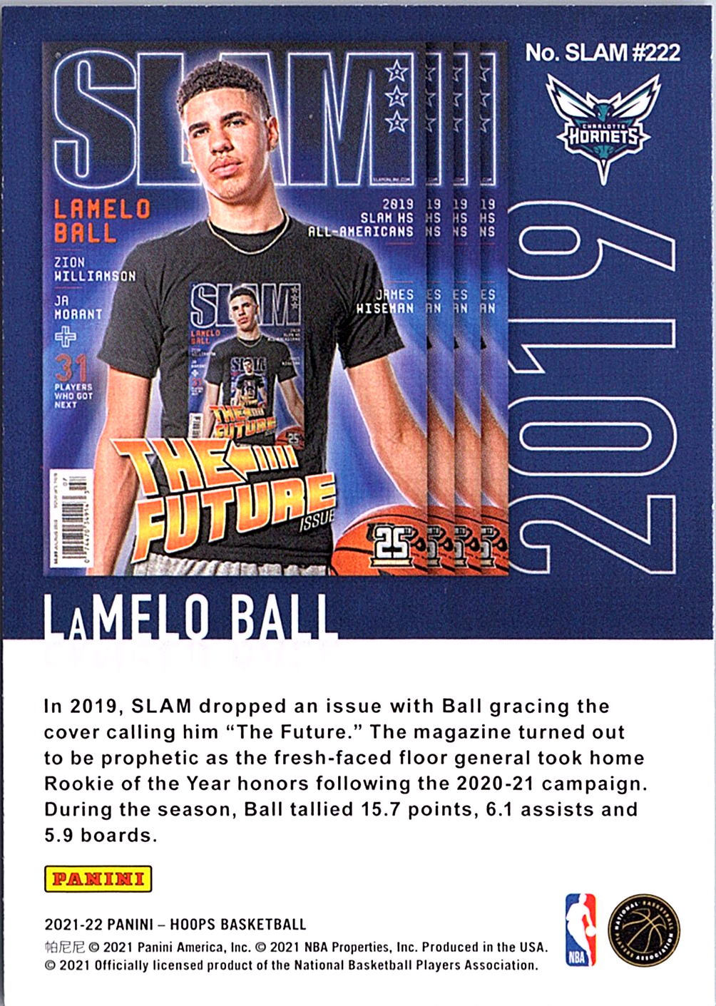 LaMelo Ball Hoops Winter - SLAM SLAM #222 NM (Back)