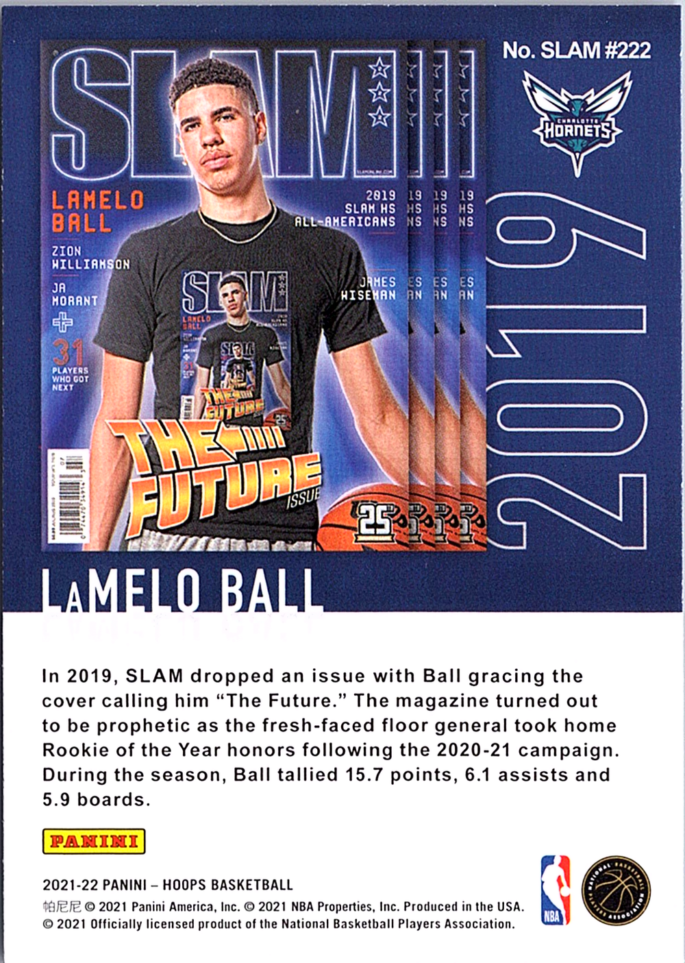 LaMelo Ball Hoops Winter - SLAM SLAM #222 NM (Back)