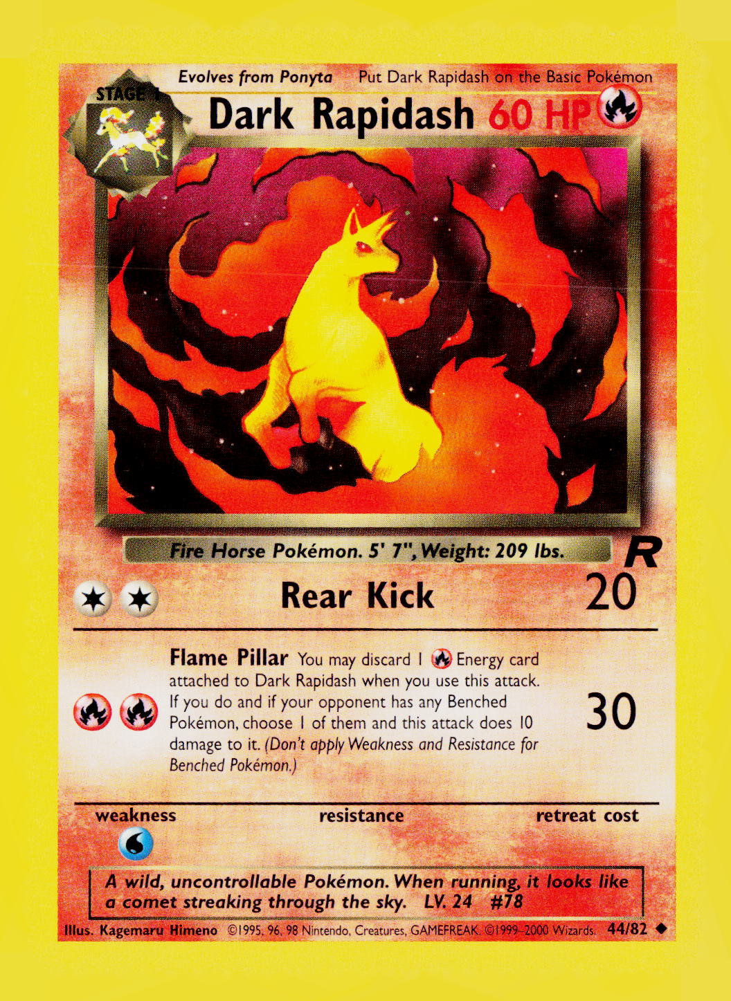 Dark Rapidash Unlimited Team Rocket 44/82 LP