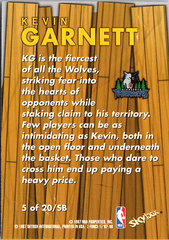 Kevin Garnett SkyBox Z-Force - Super Boss 5 /SB NM (Back)