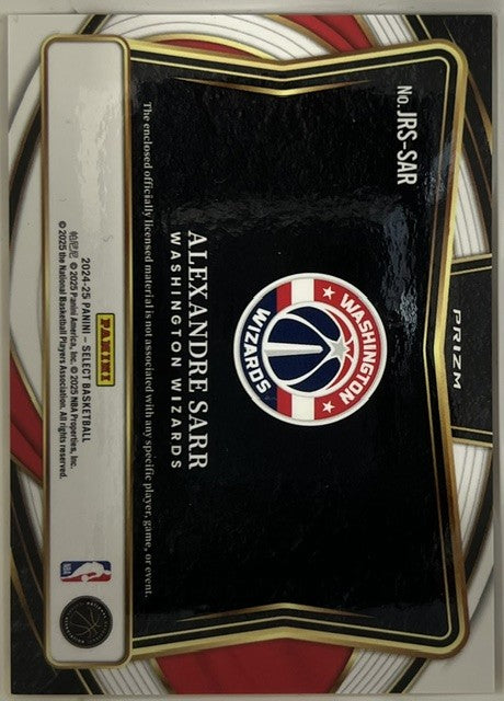 Alexandre Sarr Panini Select - Jumbo Rookie Swatches JRS-SAR NM (Back)