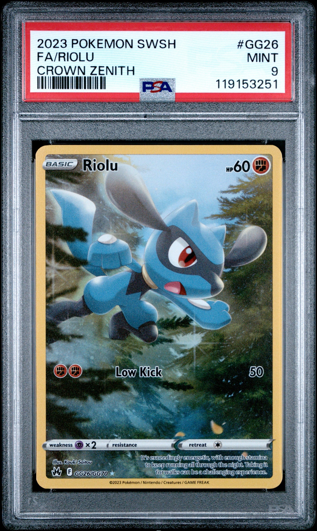 2023 Pokemon Sword And Shield Crown Zenith #GG26 Fa/Riolu Crown Zenith PSA 9