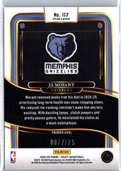 2024-25 Panini Select #60 Ja Morant Orange Cracked Ice Prizm #/275