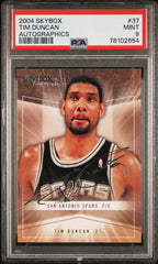 2004 Skybox Autographics #37 Tim Duncan Autographics PSA 9
