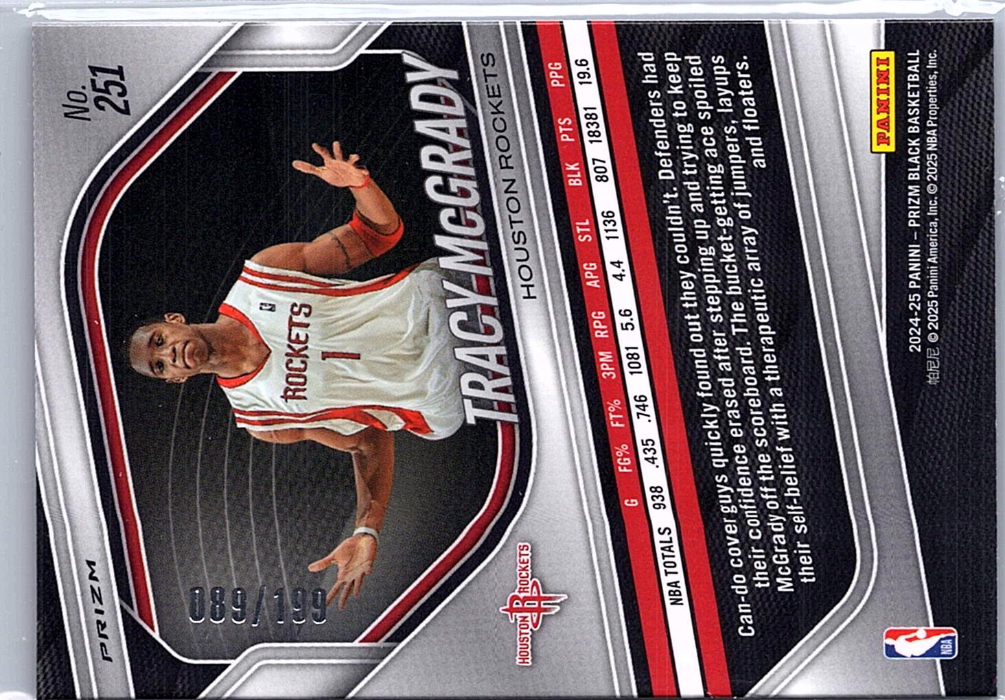 2024-25 Panini Prizm Black #251 Tracy McGrady Blue #/199