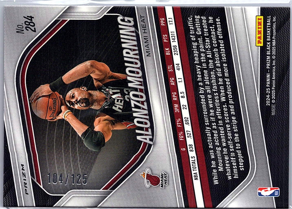 2024-25 Panini Prizm Black #284 Alonzo Mourning Blue Ice #/125