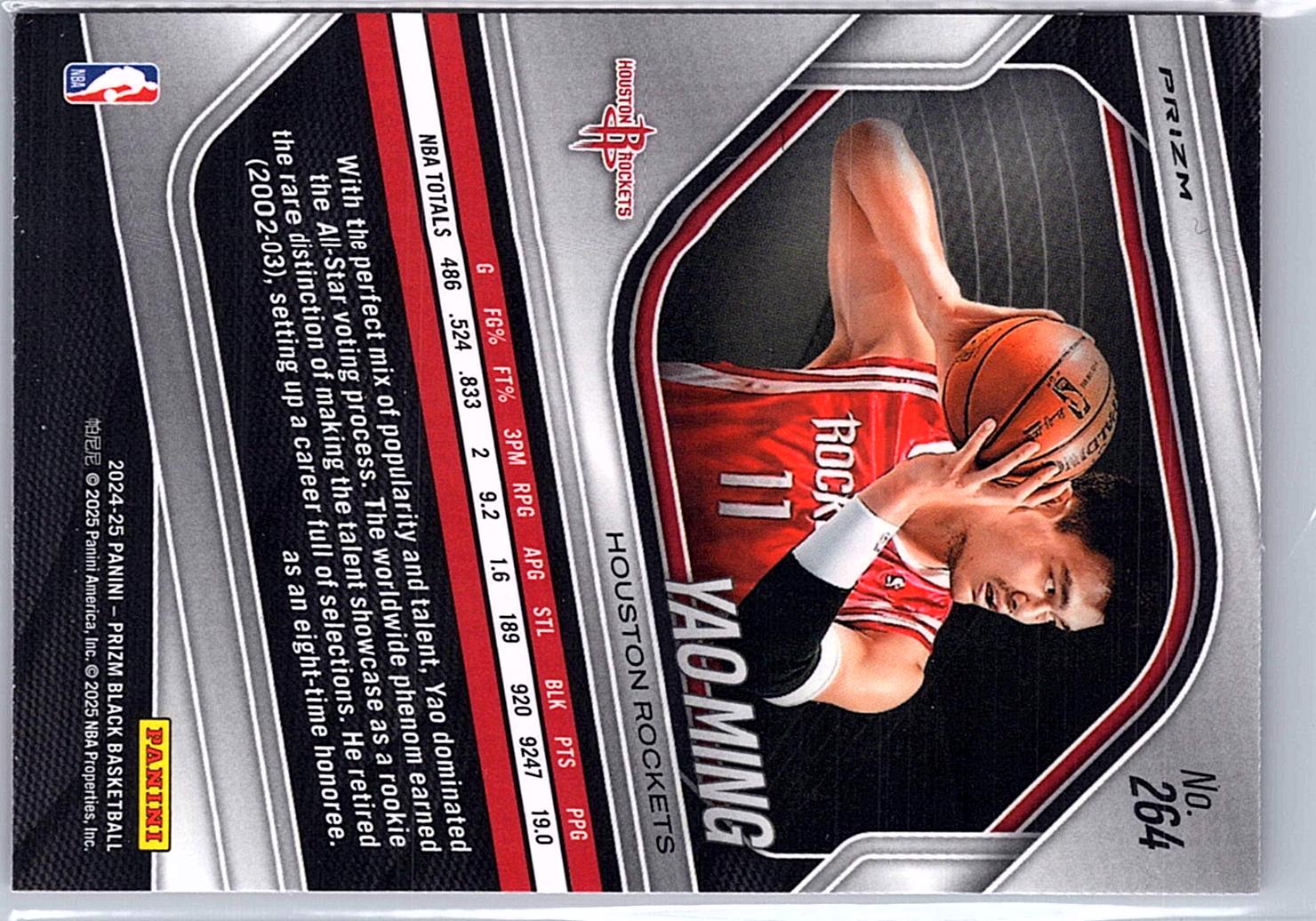 2024-25 Panini Prizm Black #264 Yao Ming Ruby Wave