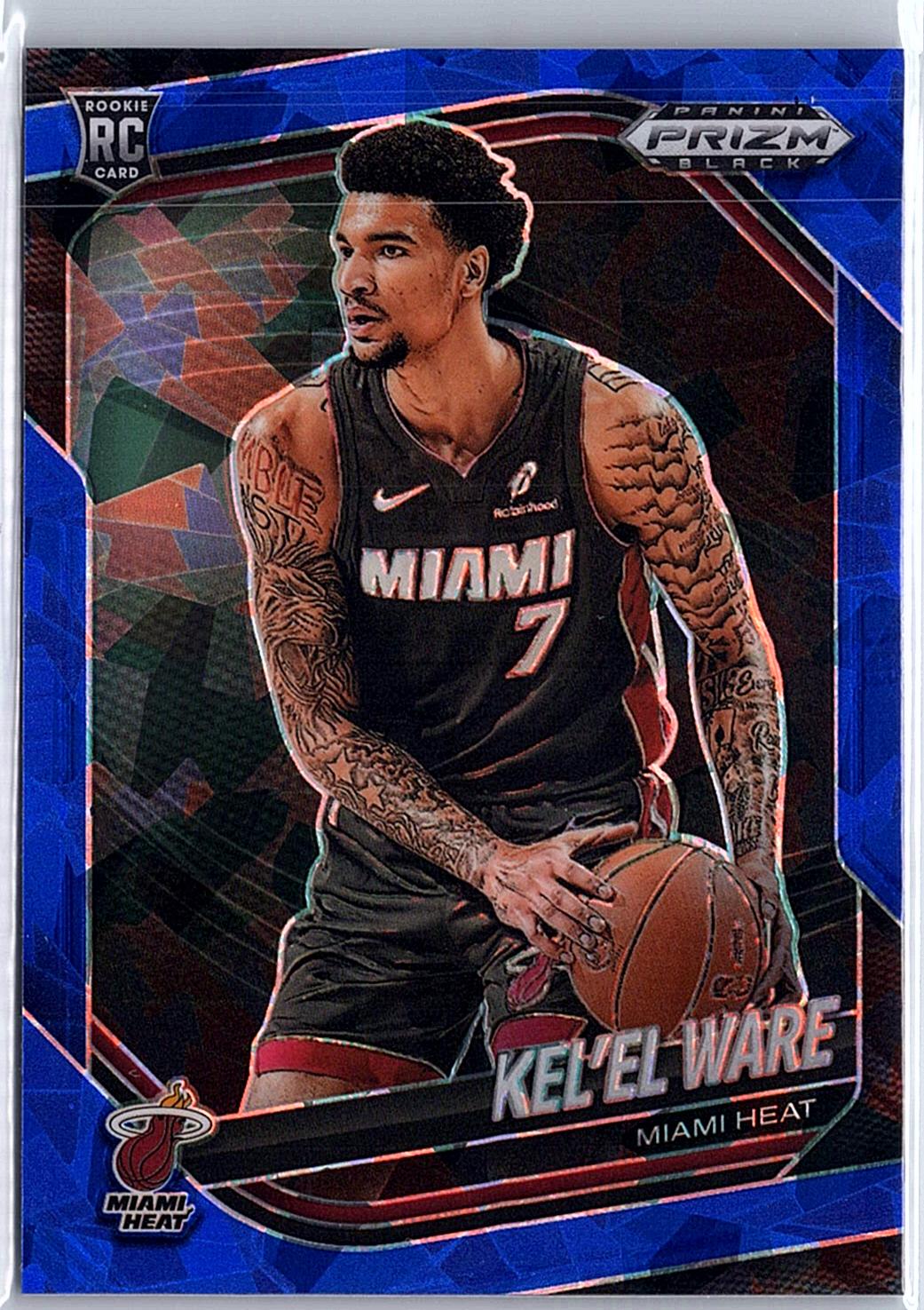 2024-25 Panini Prizm Black #156 Kel'el Ware Blue Ice RC