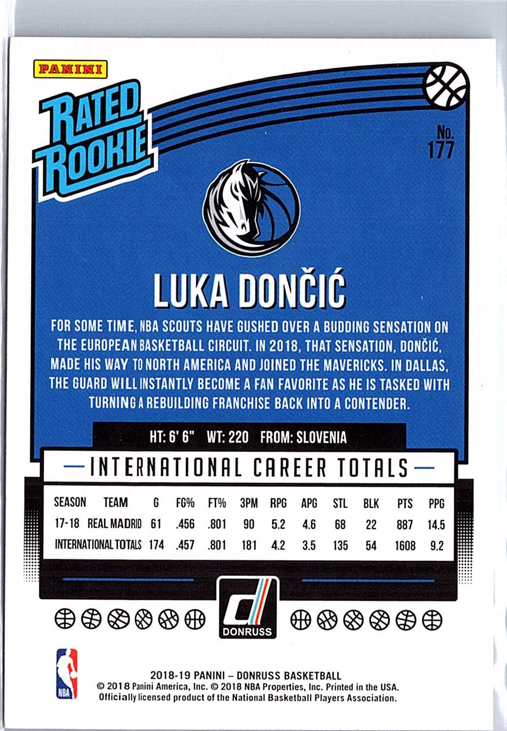 2018-19 Donruss #177 Luka Doncic RC