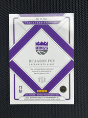 2024-25 Panini National Treasures #TT-FOX De'Aaron Fox Treasured Threads Prime #/25