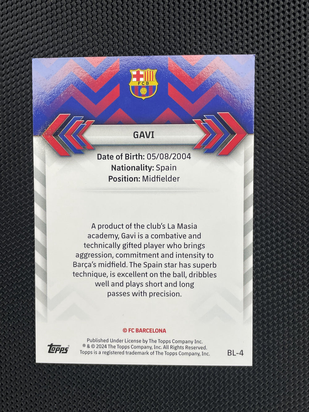 2023-24 Topps FC Barcelona Team Set #BL-4 Gavi Blaugrana Yellow #/50