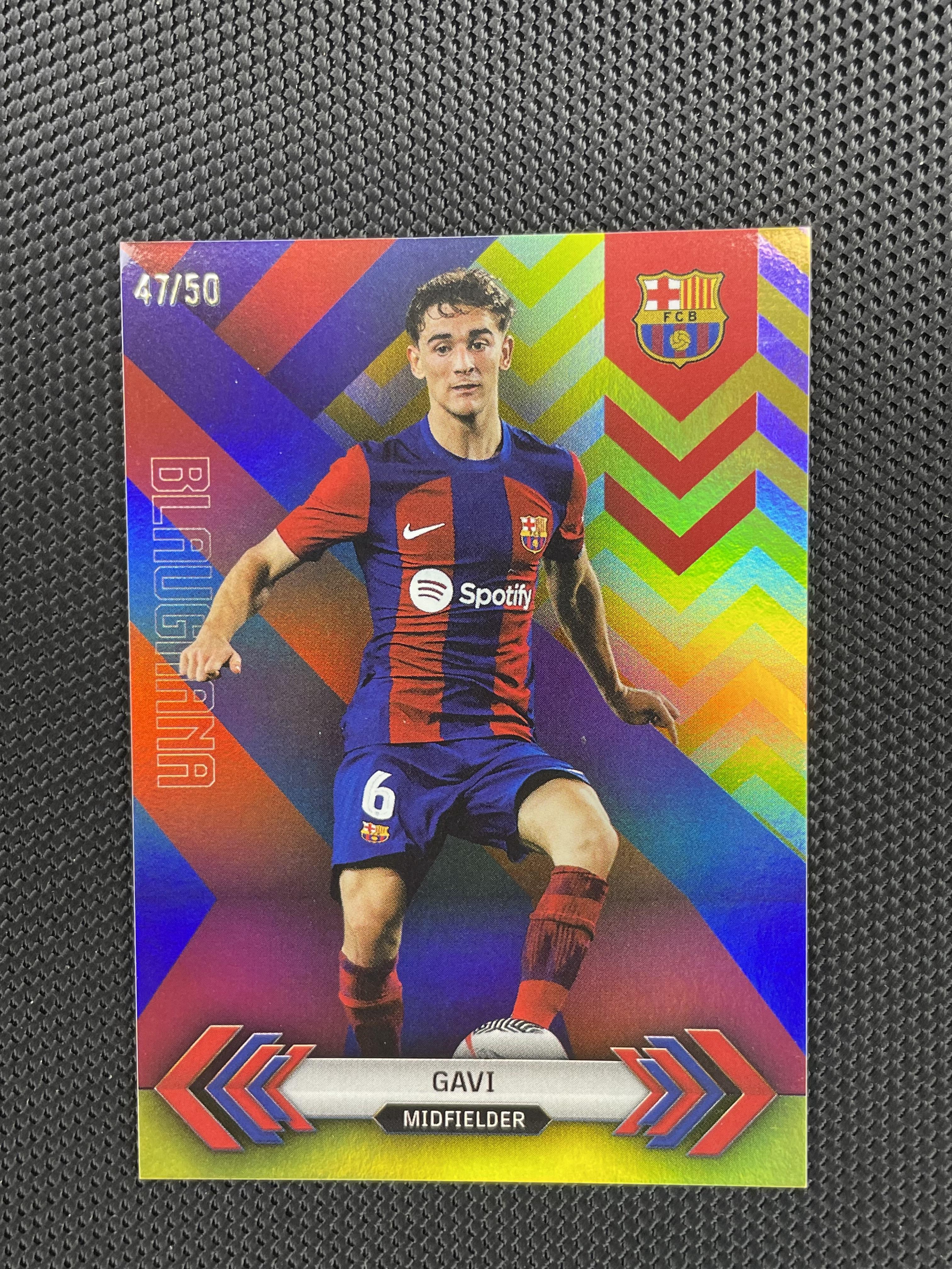 2023-24 Topps FC Barcelona Team Set #BL-4 Gavi Blaugrana Yellow #/50