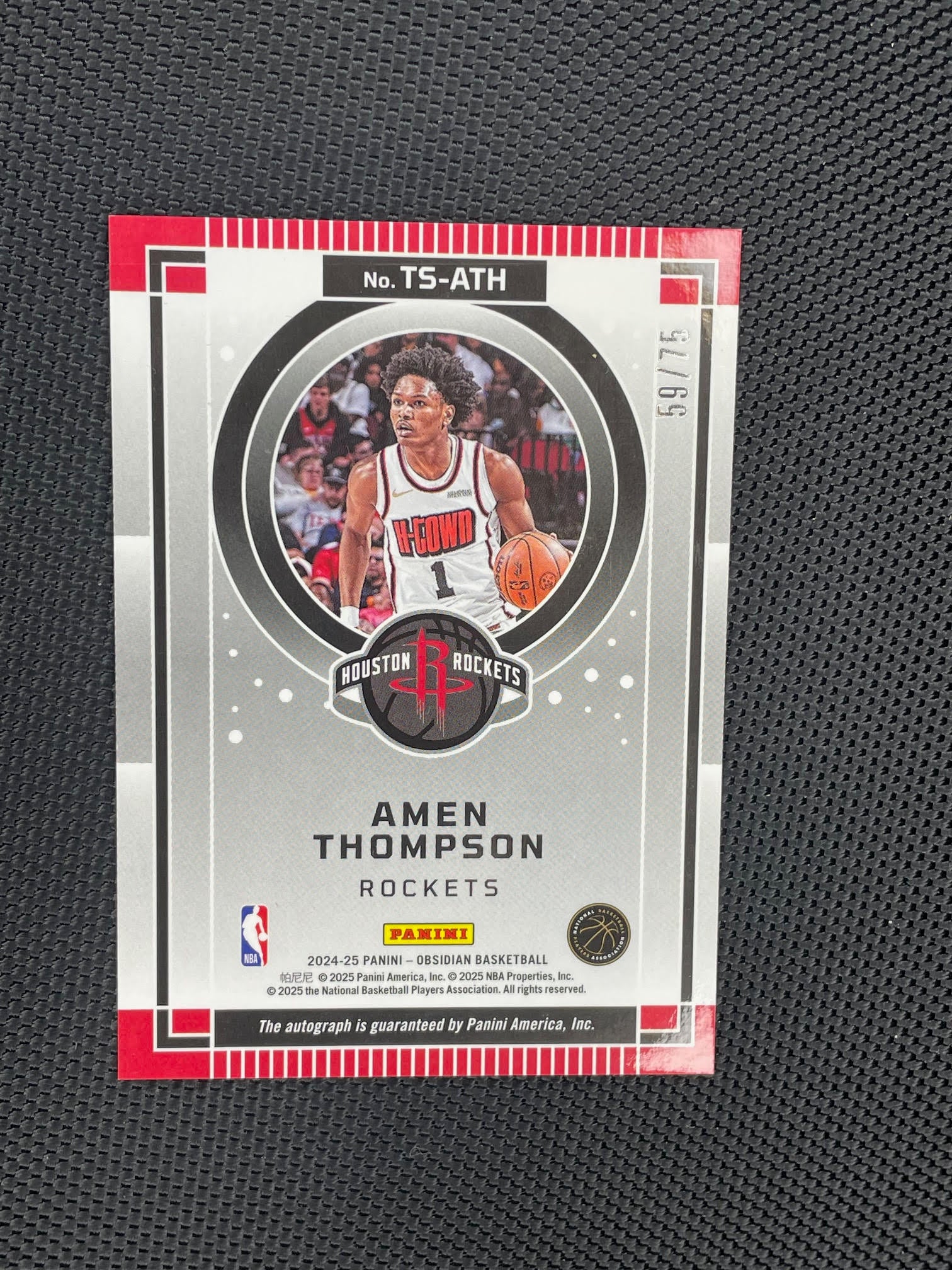 2024-25 Panini Obsidian #TS-ATH Amen Thompson Twilight Signatures #/75