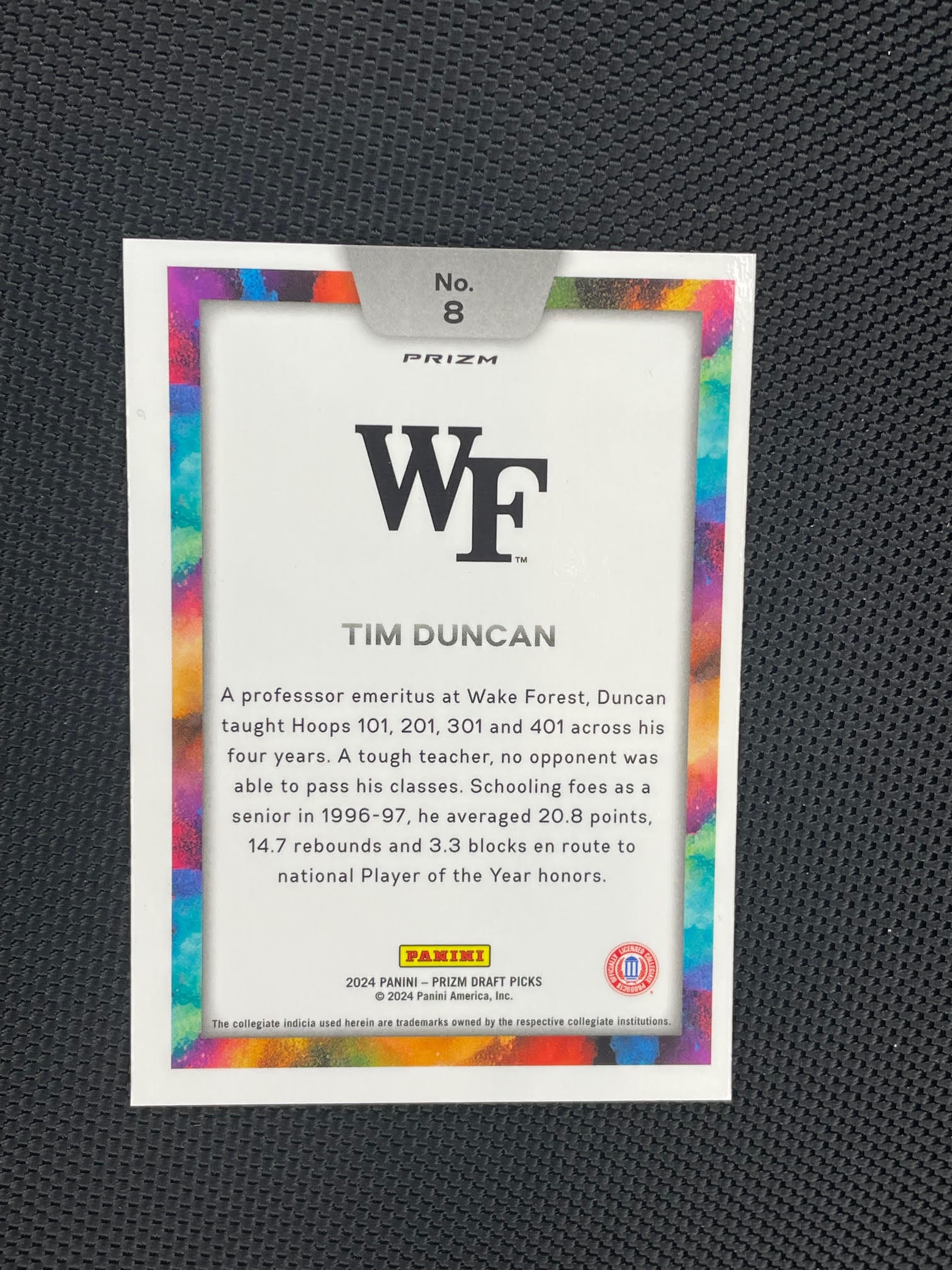 2024 Panini Prizm Draft Picks #8 Tim Duncan Colorblast