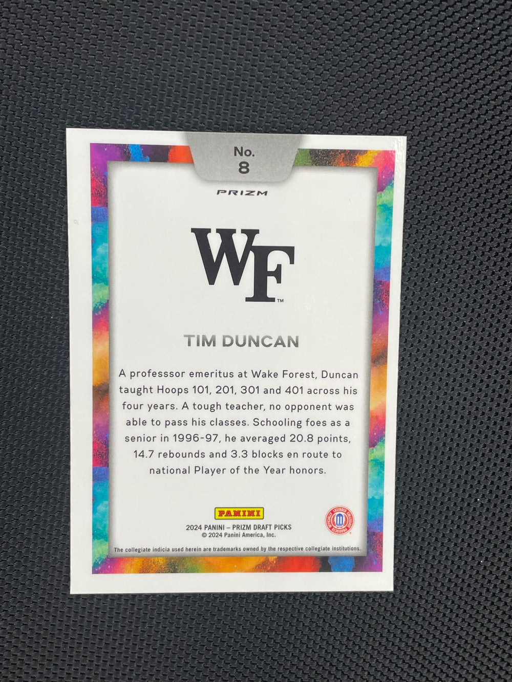2024 Panini Prizm Draft Picks #8 Tim Duncan Colorblast