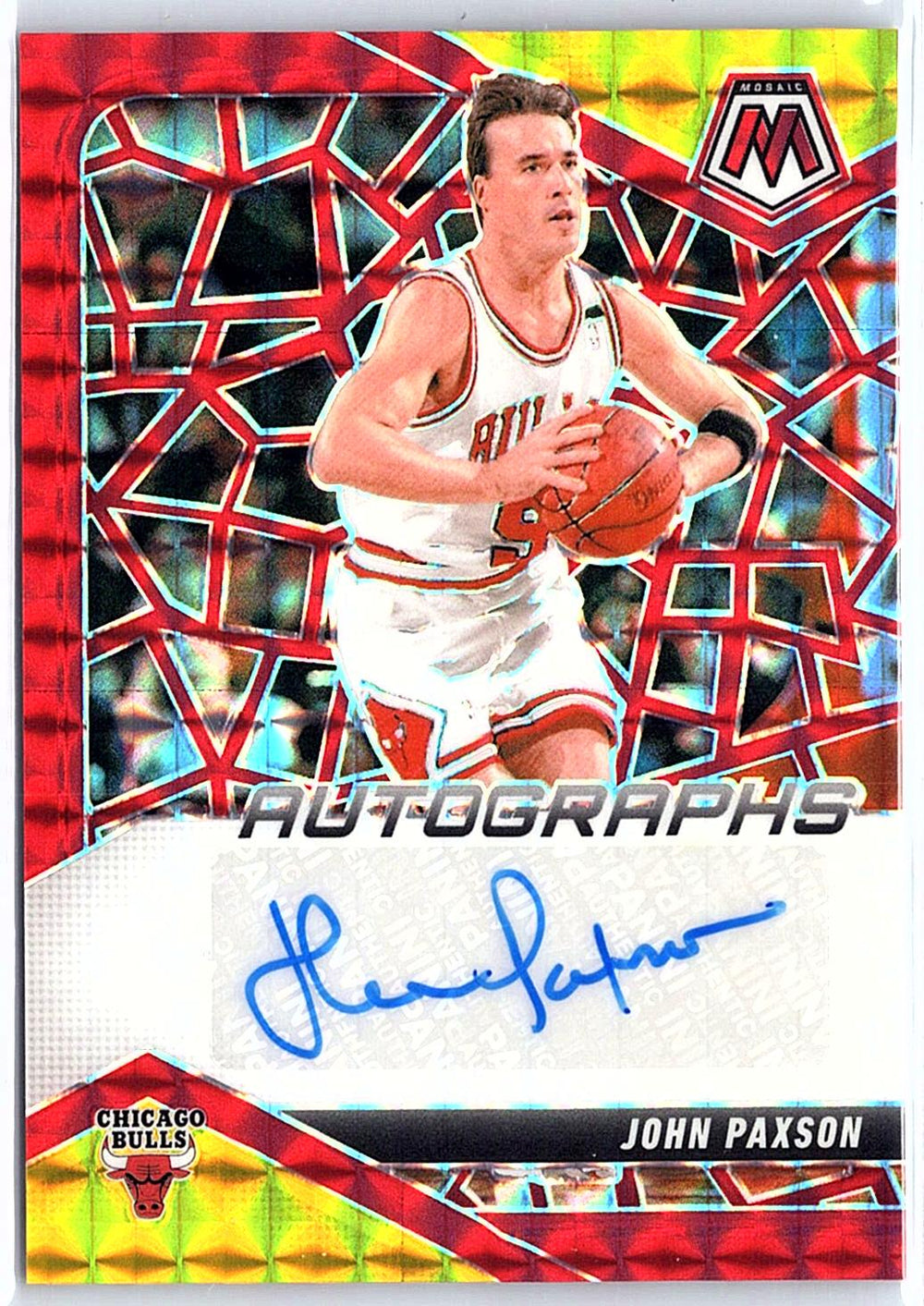 2024-25 Panini Mosaic #AM-PAX John Paxson Autographs Mosaic Gold #/10