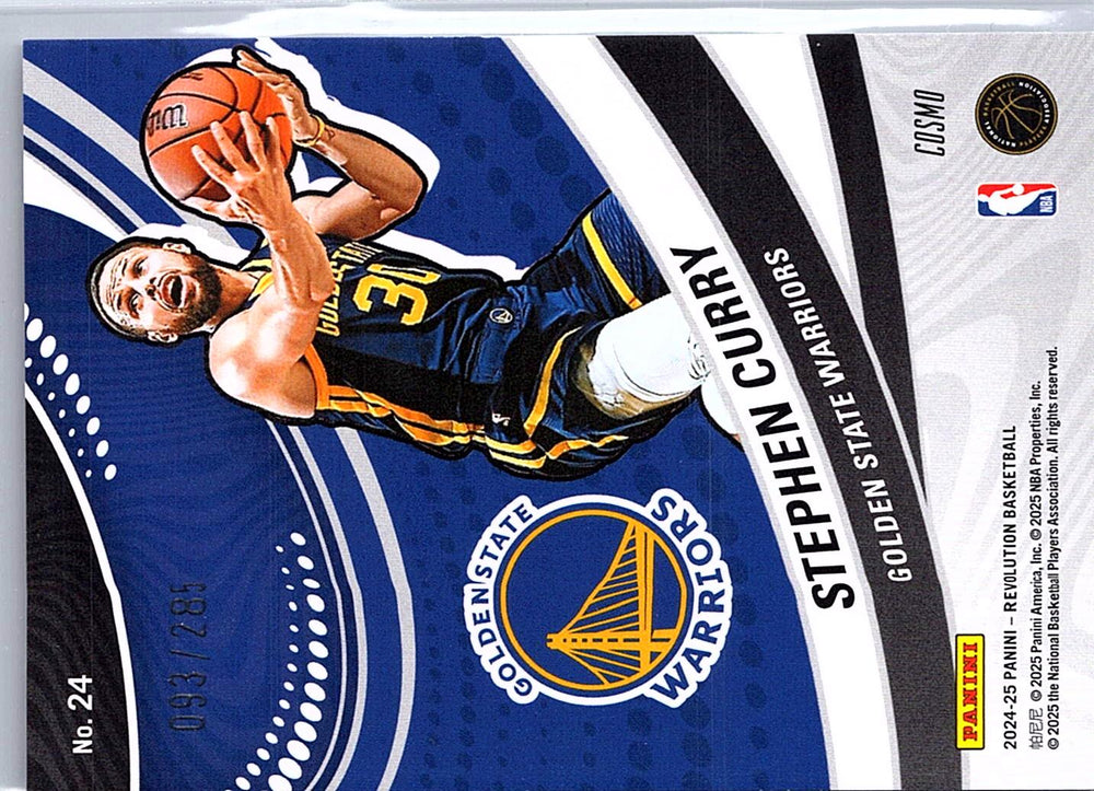 2024-25 Panini Revolution #24 Stephen Curry Vortex Blue Cosmo #/285