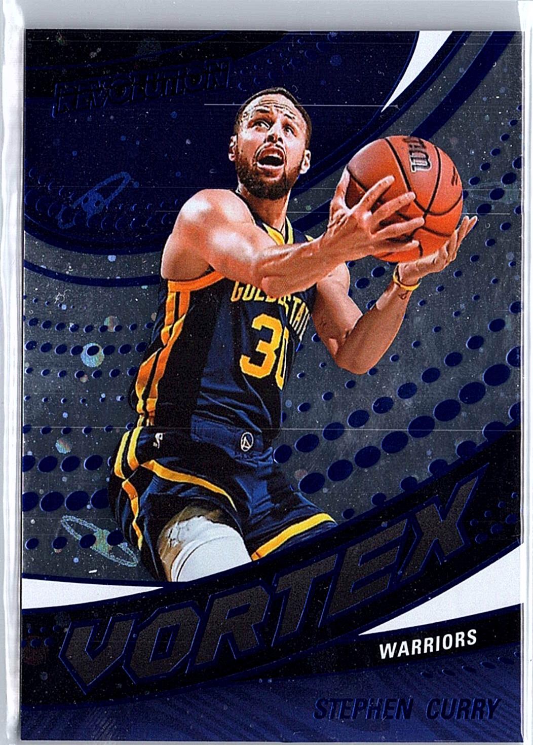 2024-25 Panini Revolution #24 Stephen Curry Vortex Blue Cosmo #/285