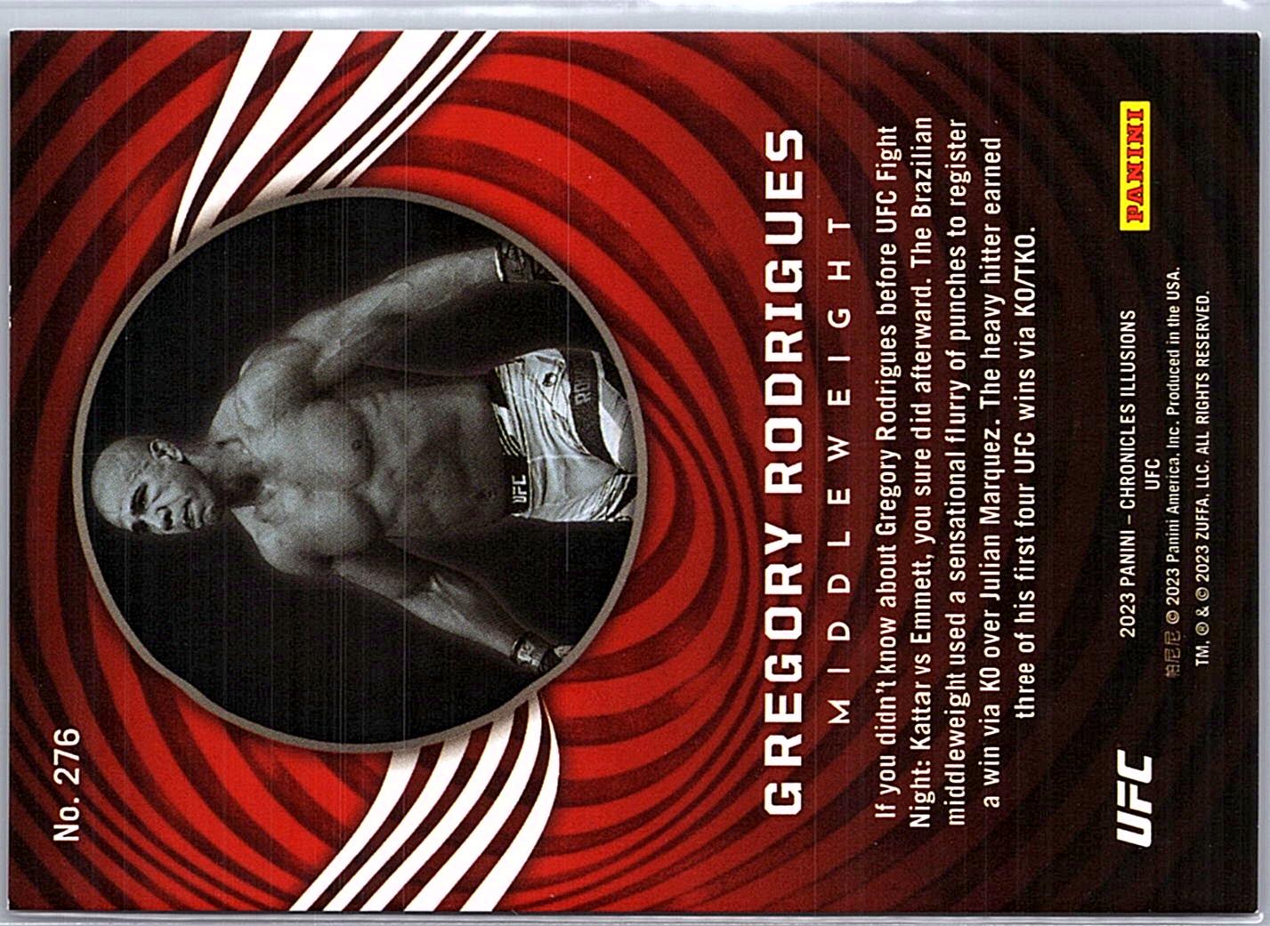 2023 Panini Chronicles UFC #276 Gregory Rodrigues /10