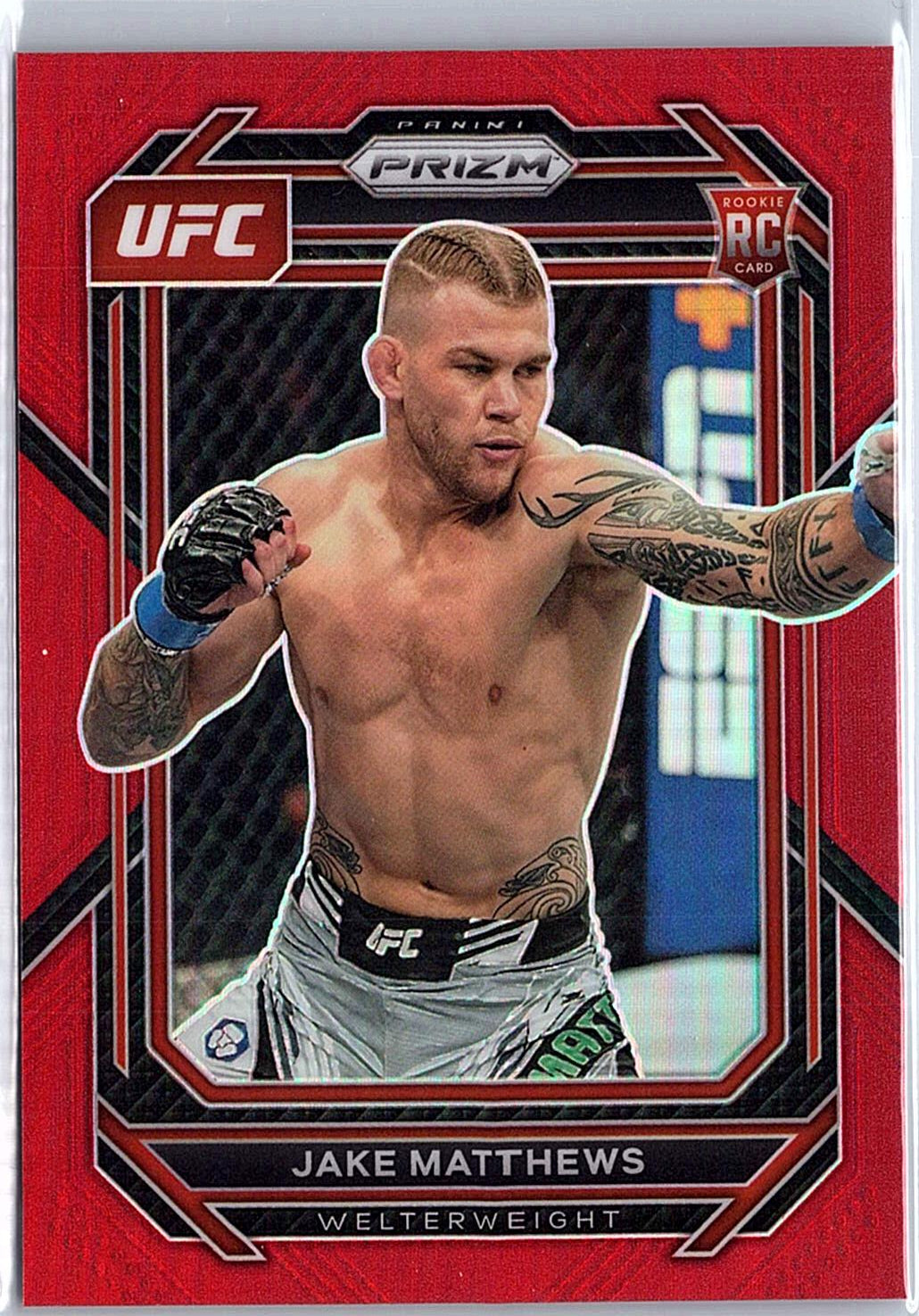 2023 Panini Prizm UFC #109 Jake Matthews Red Prizms #/199