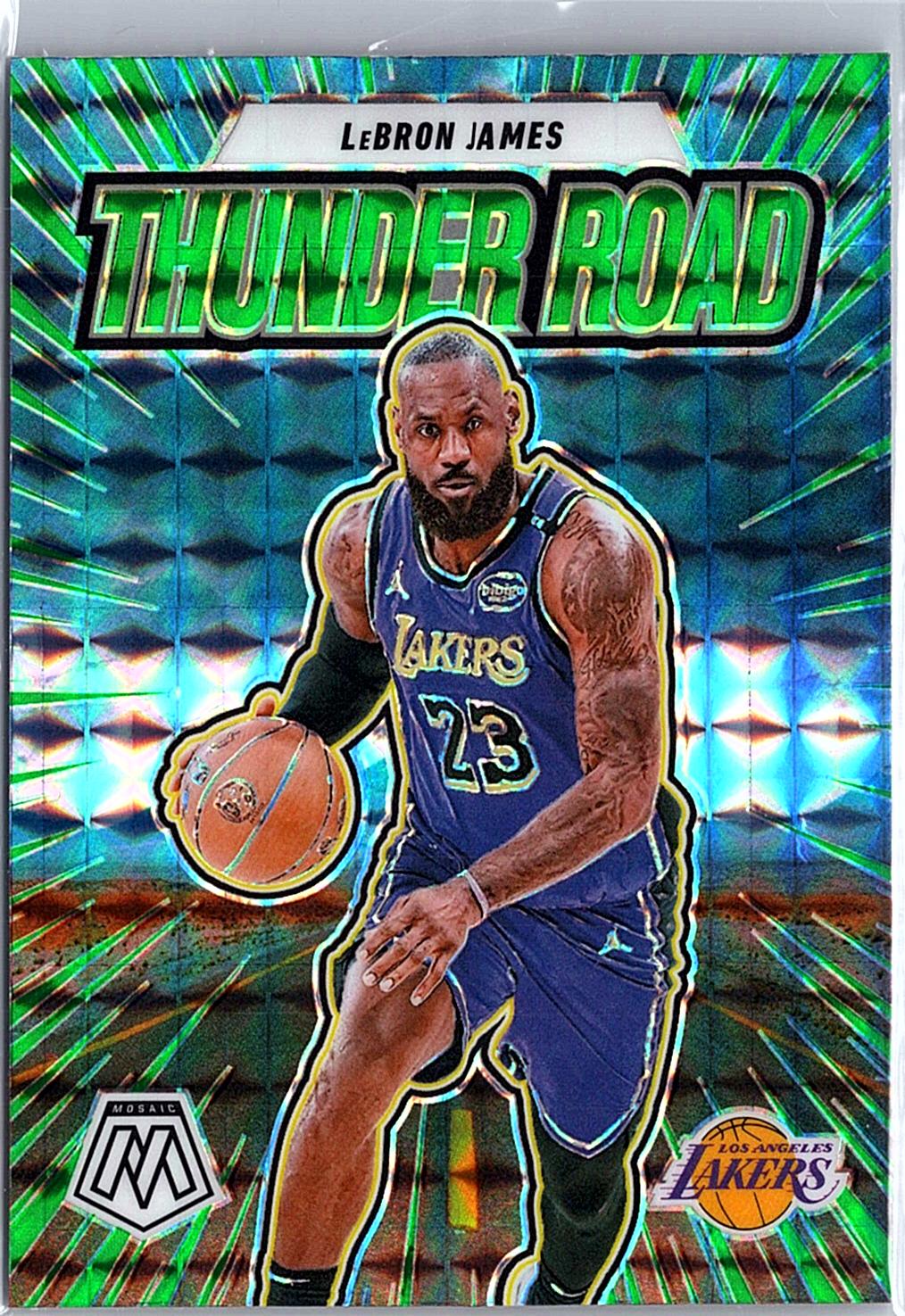 2024-25 Panini Mosaic #3 LeBron James Thunder Road Mosaic Green