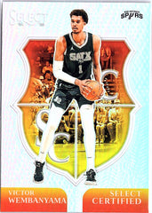 2024-25 Panini Select #2 Victor Wembanyama Select Certified Silver