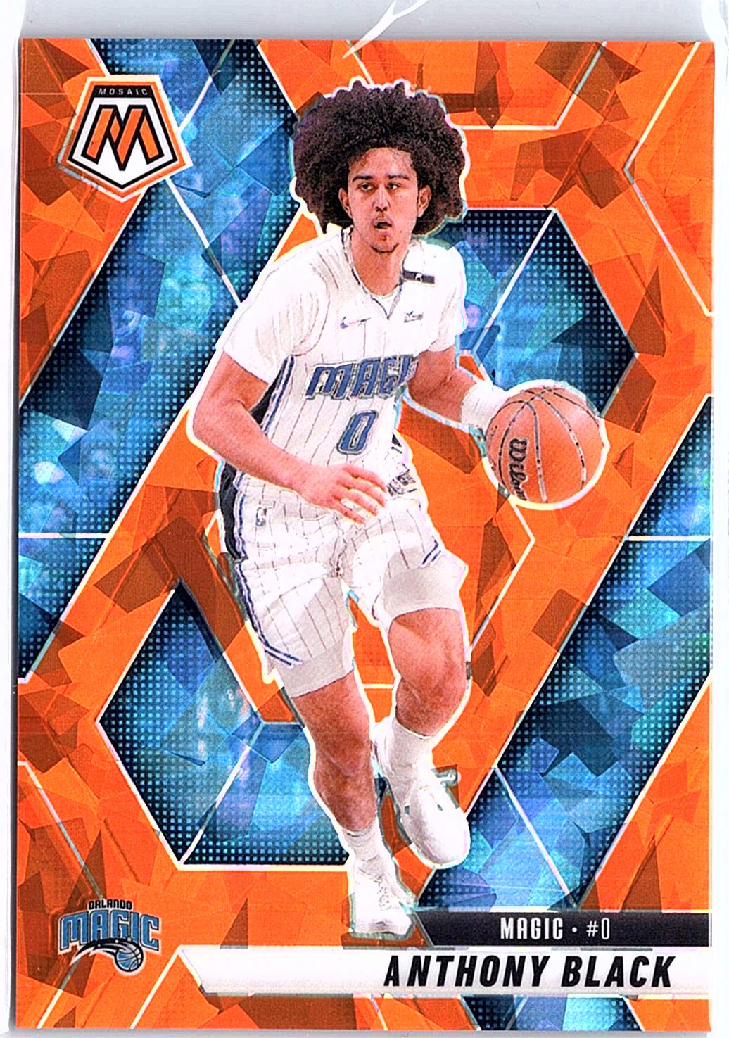 2024-25 Panini Mosaic #76 Anthony Black Orange Ice Mosaic #/49