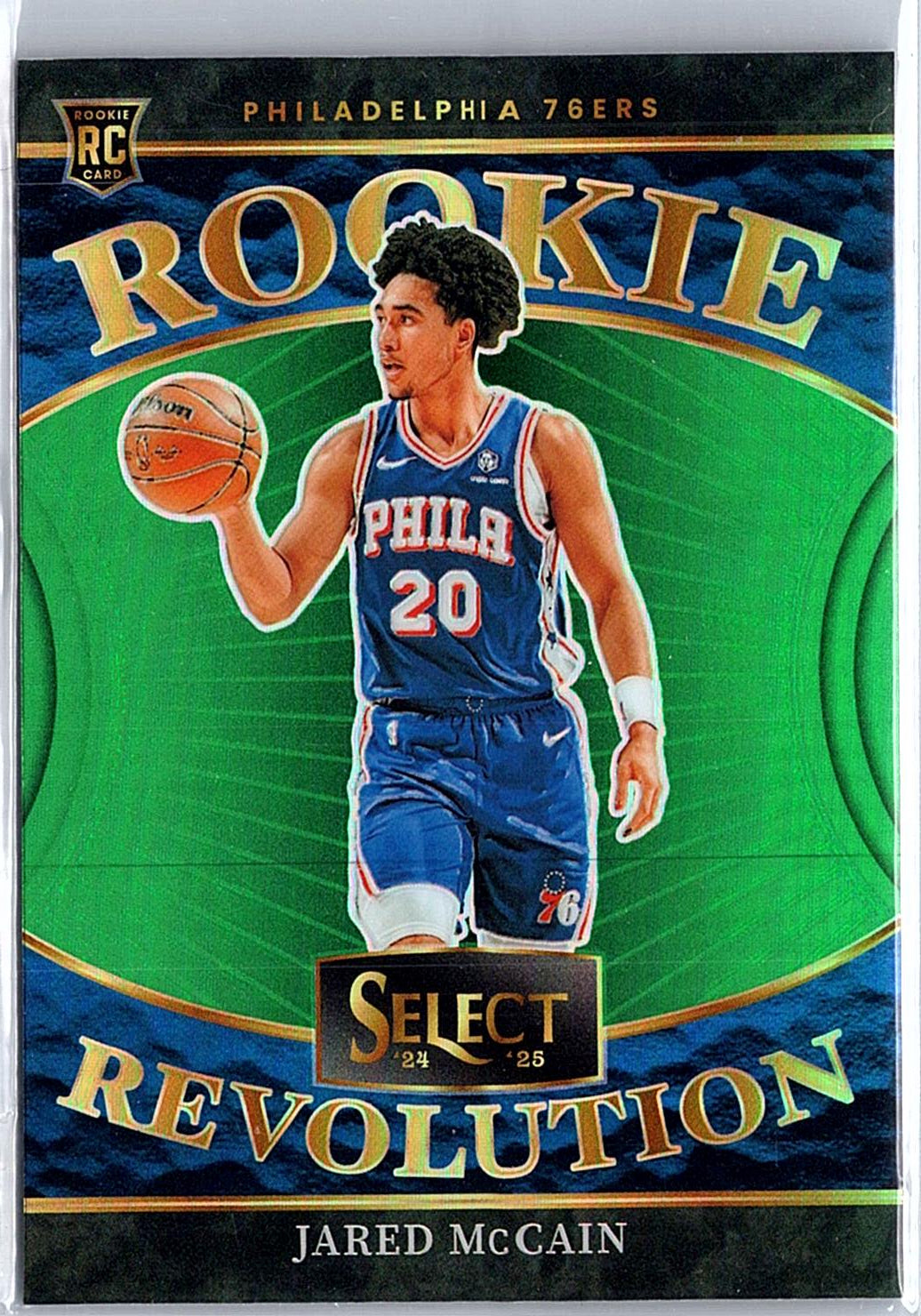 2024-25 Panini Select #16 Jared McCain Rookie Revolution Green Prizms