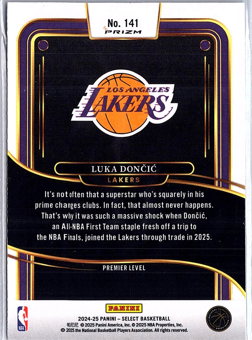 2024-25 Panini Select #141 Luka Doncic Cracked Ice
