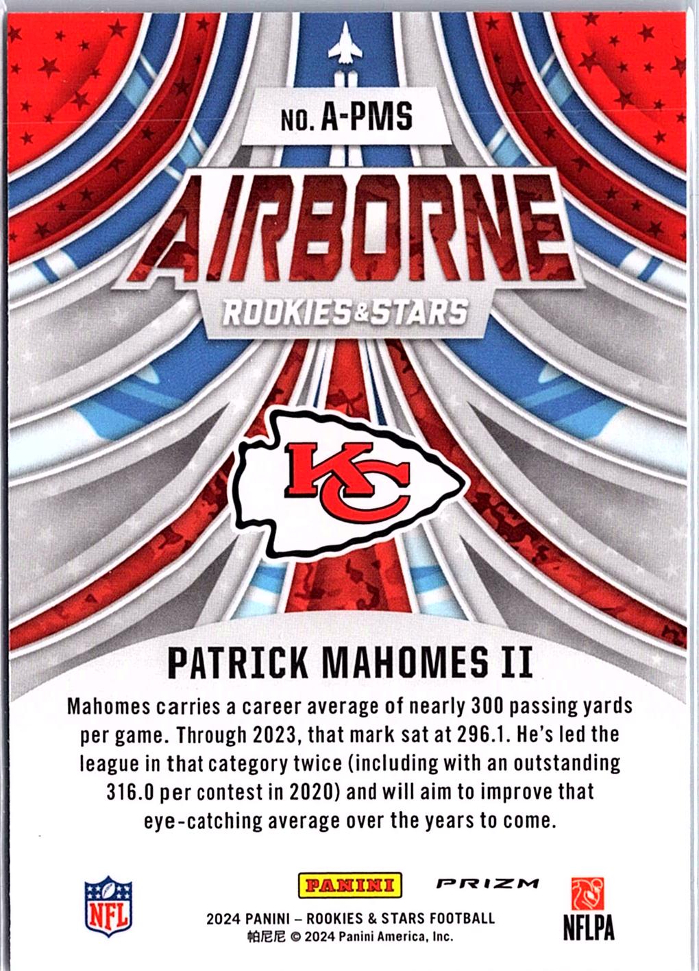 2024 Panini Rookies & Stars #A-PMS Patrick Mahomes II Airborne Silver