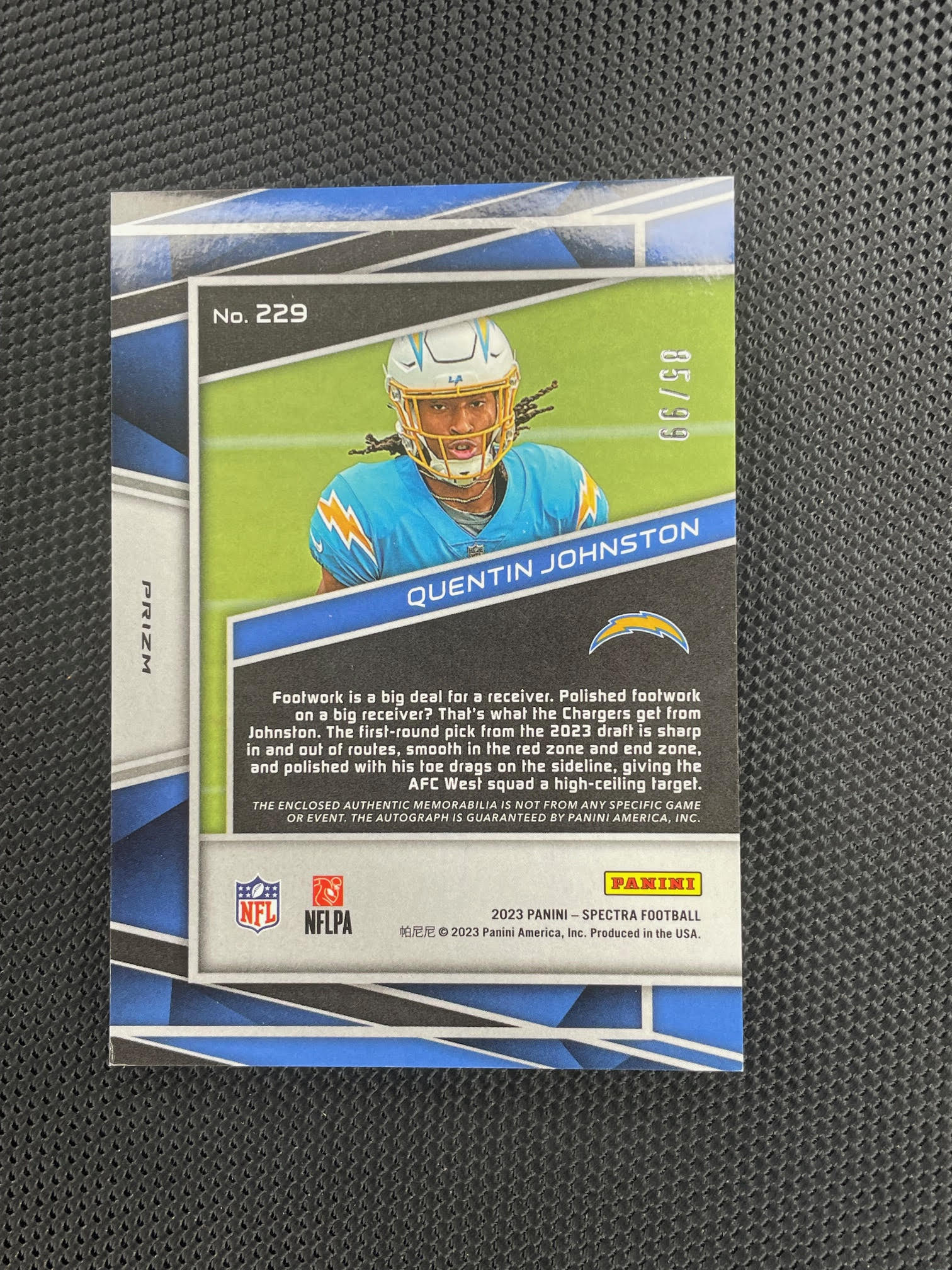 2023 Panini Spectra #229 Quentin Johnston #/99