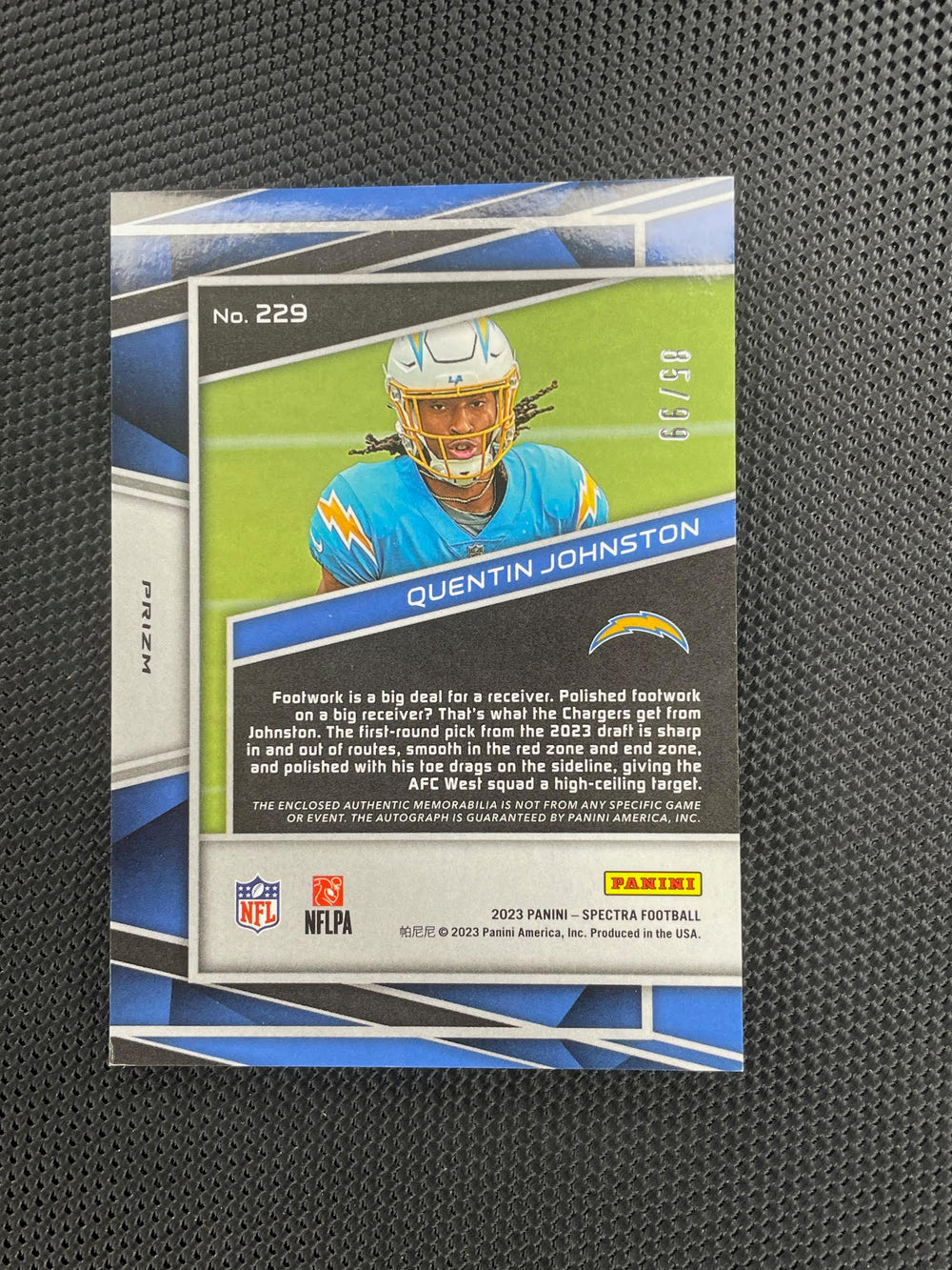2023 Panini Spectra #229 Quentin Johnston #/99