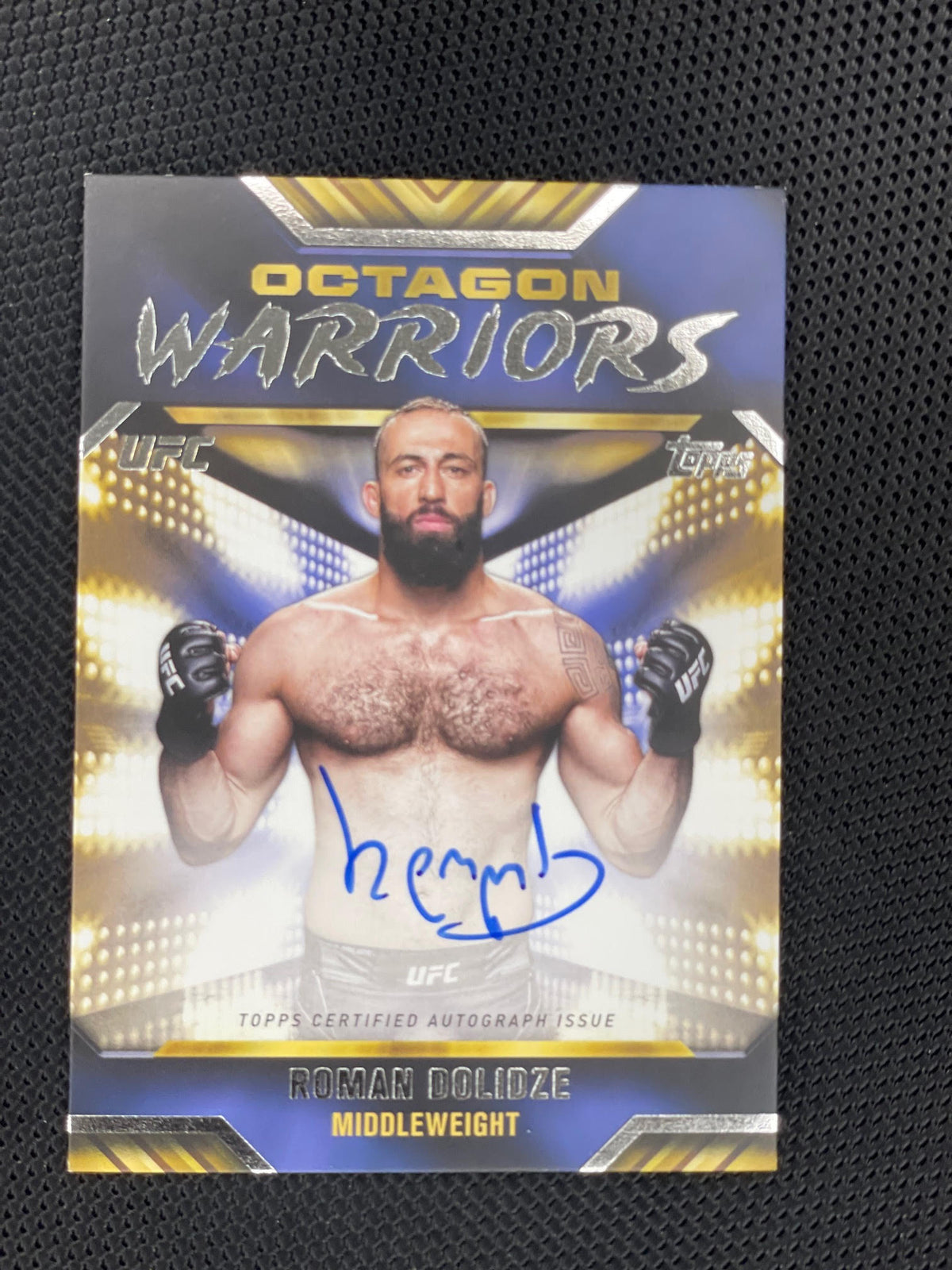 2024 Topps Knockout UFC #OWA-RDE Roman Dolidze Octagon Warriors Autographs Platinum #/1