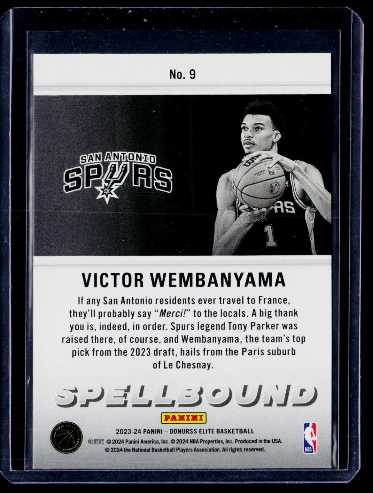Victor Wembanyama Donruss Elite - Spellbound 9 NM