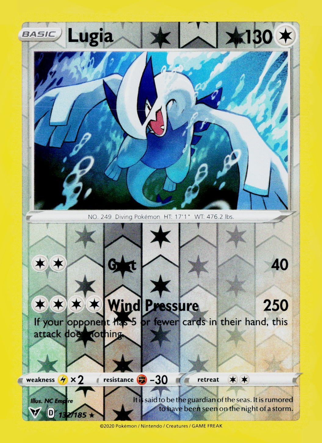 Lugia Reverse Holo SWSH04: Vivid Voltage 132/185 NM