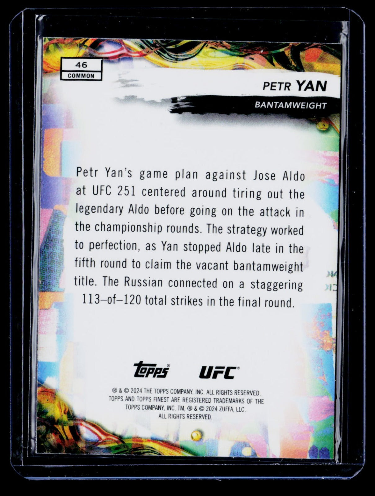 Petr Yan Topps Finest UFC - Aqua Glitter Refractors 46 NM