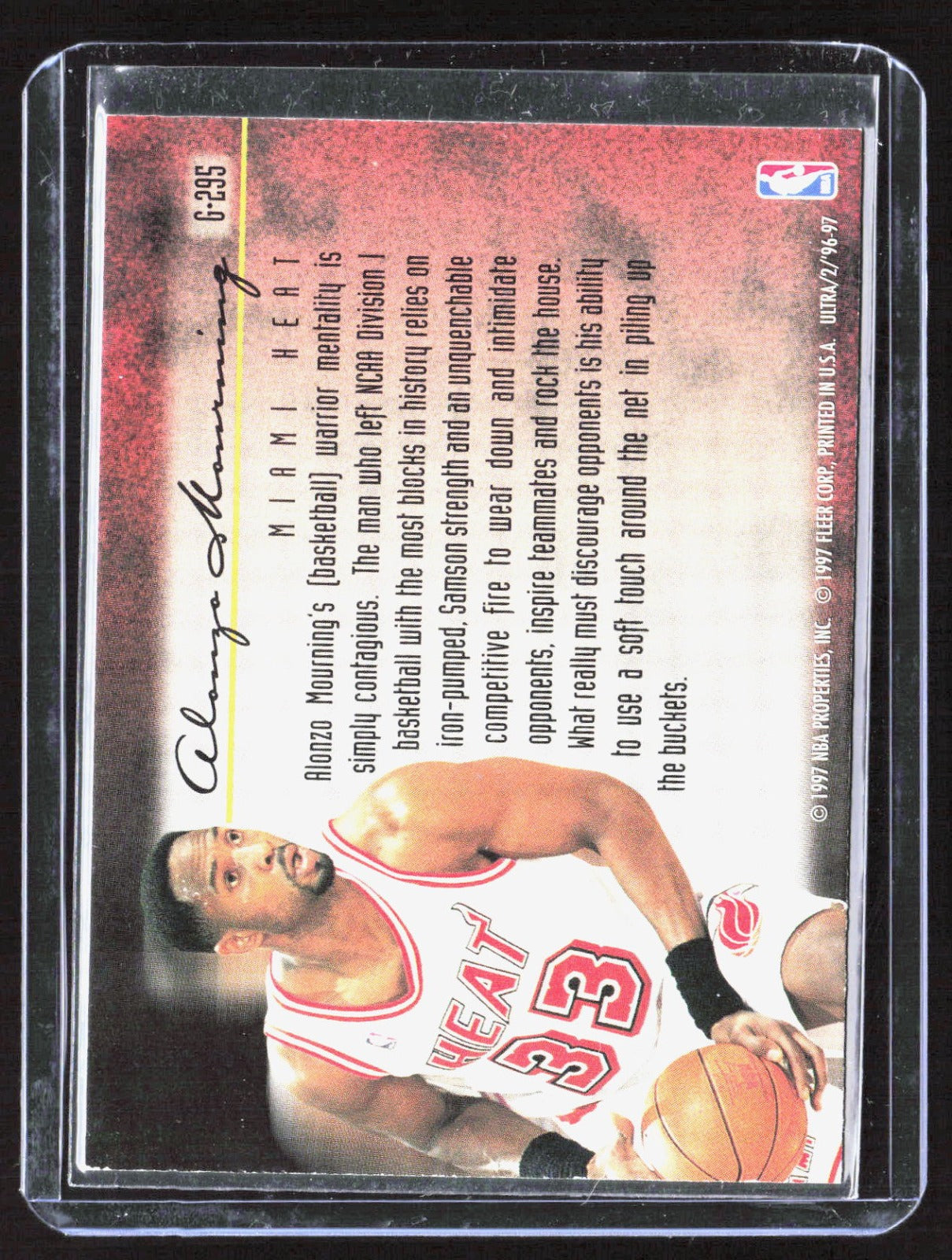 1996-97 Ultra - Gold Medallion Alonzo Mourning G-295 Basketball Miami Heat
