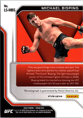 Michael Bisping Panini Prizm UFC - Legendary Signatures Green LS-MBS NM (Back)