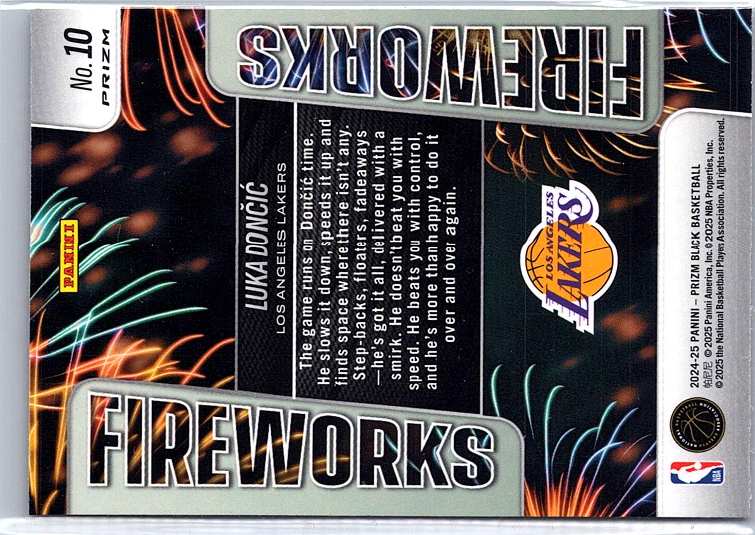 2024-25 Panini Prizm Black #10 Luka Doncic Fireworks silver
