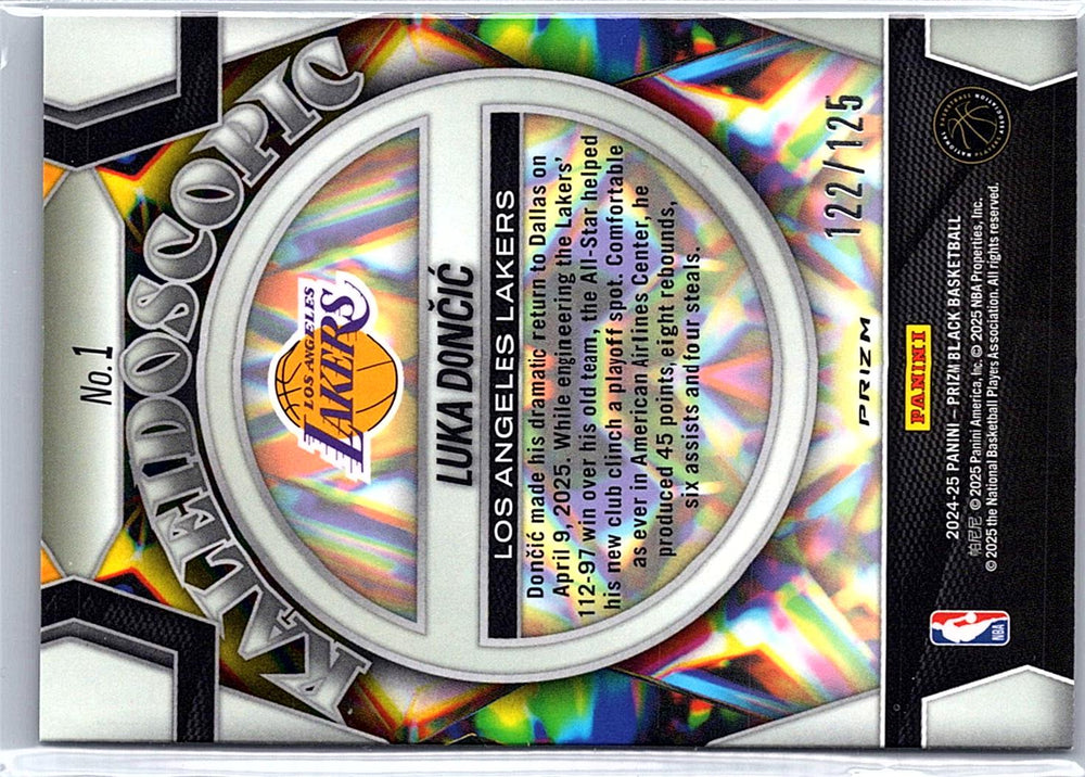 2024-25 Panini Prizm Black #1 Luka Doncic Kaleidoscopic Prizms Blue Ice #/125