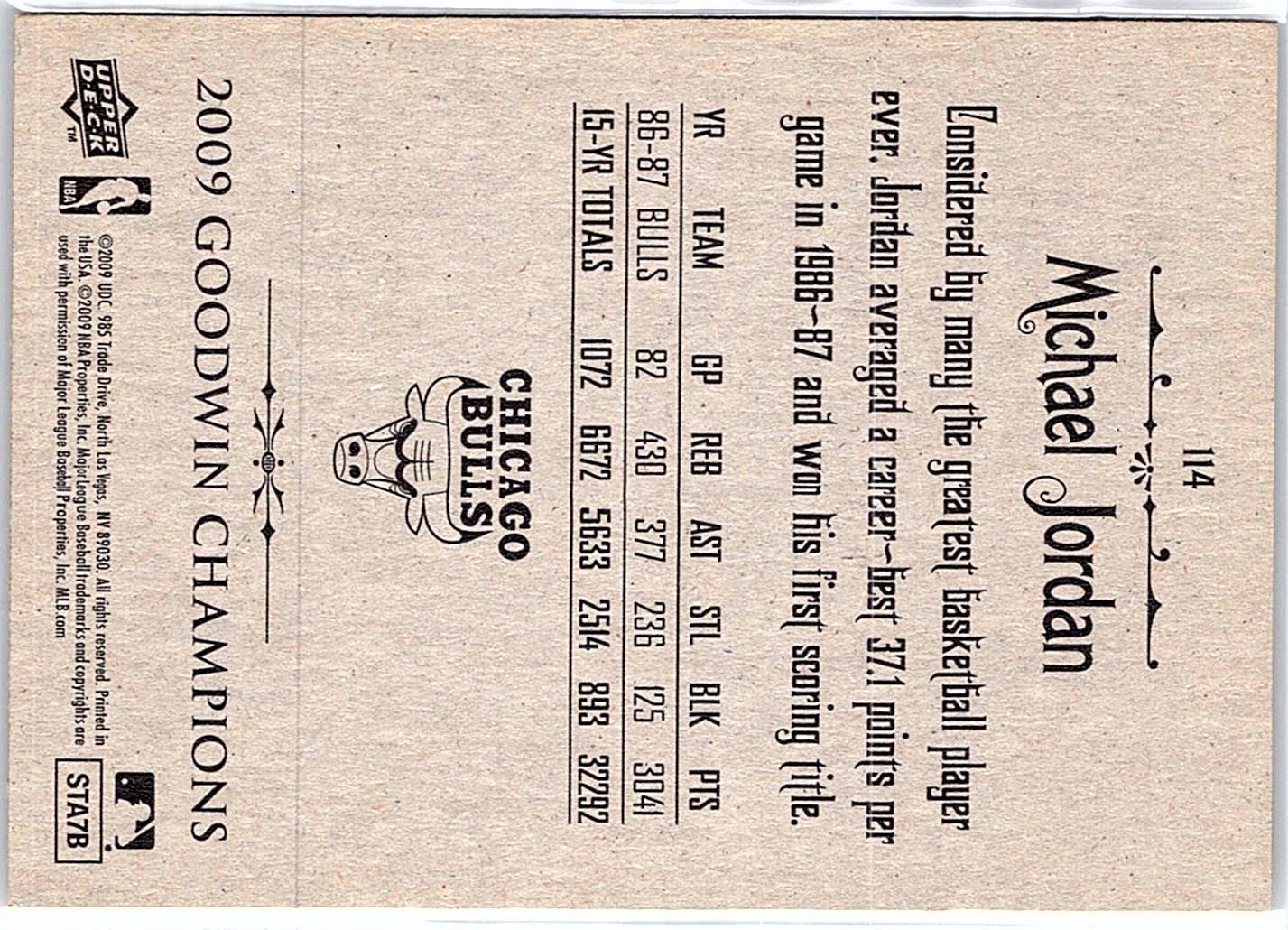 2009 Upper Deck Goodwin Champions #114 Michael Jordan