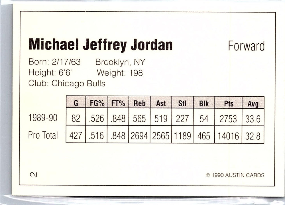 1990 Austin Cards NBA Paintings (unlicensed) #2 Michael Jordan