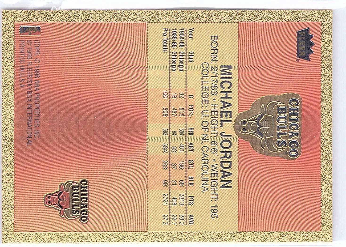 1996-97 Fleer Polychrome #NNO Michael Jordan Gold Refractor