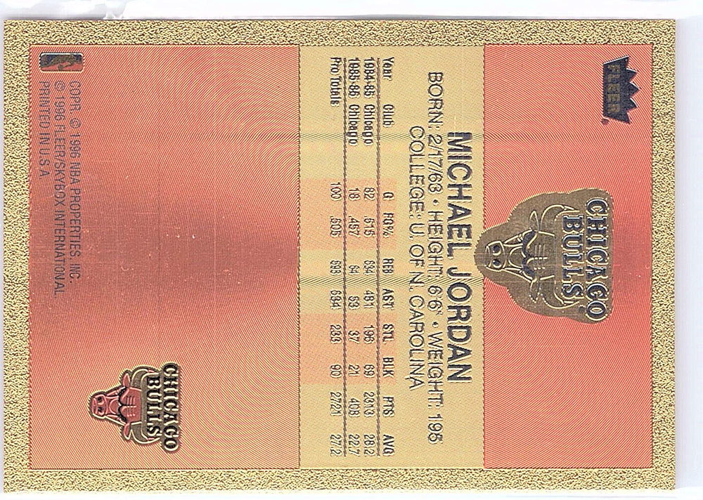 1996-97 Fleer Polychrome #NNO Michael Jordan Gold Refractor