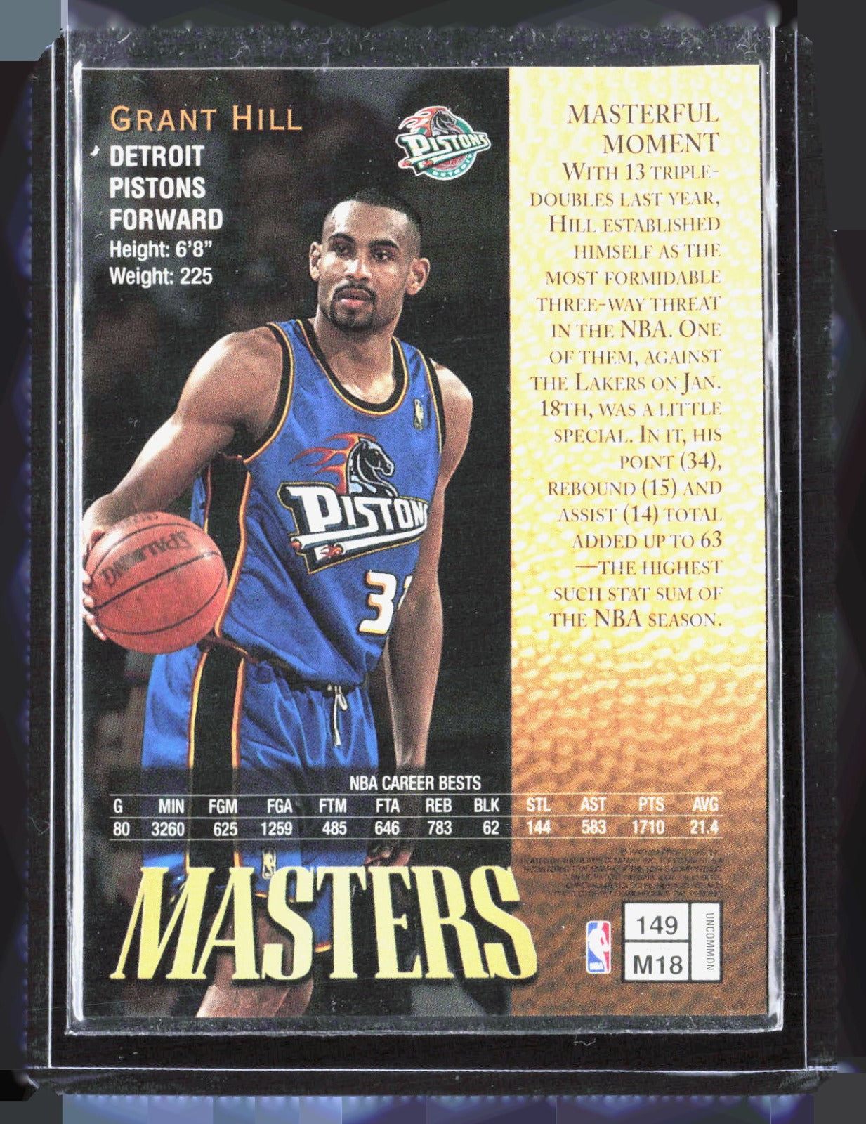 1997-98 Finest Grant Hill 149 Basketball Detroit Pistons