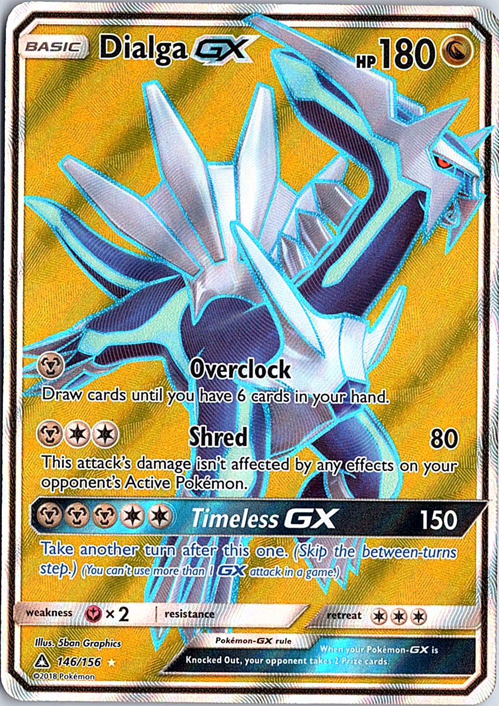 Dialga GX (Full Art) Ultra Rare SM - Ultra Prism 146/156 NM