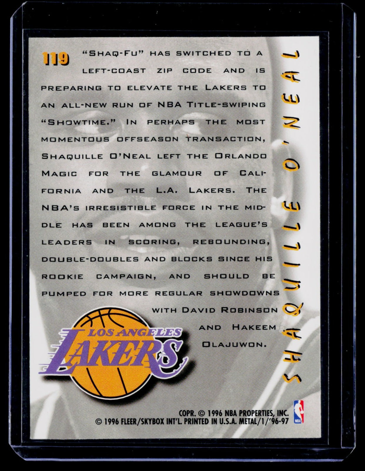 1996-97 Fleer Metal - On the Move Shaquille O'Neal #119