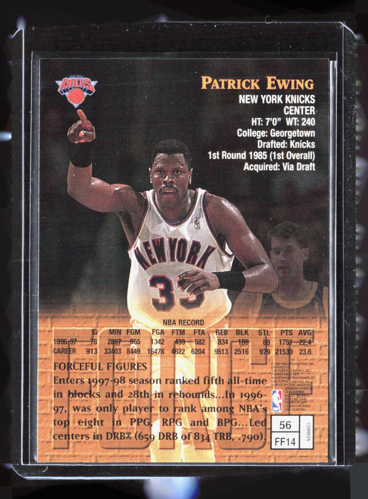 1997-98 Finest Patrick Ewing 56 Basketball New York Knicks