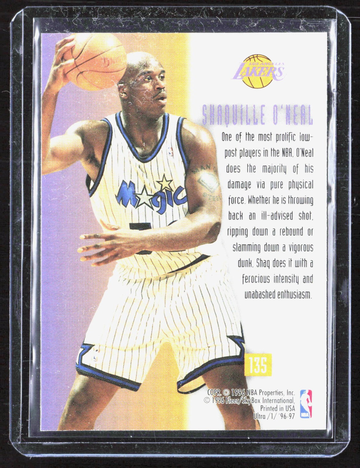 1996-97 Ultra Shaquille O'Neal 135 Basketball Los Angeles Lakers