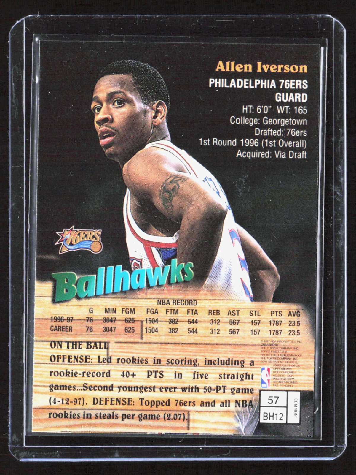 1997-98 Finest Allen Iverson 57 Basketball Philadelphia 76ers